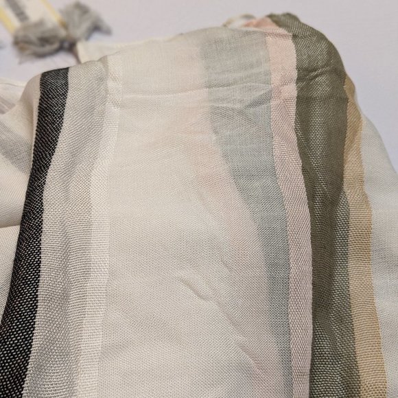 COLLECTION XIIX NEUTRAL POPPING STRIPES Wrap Scarf - Picture 3 of 10